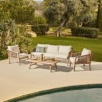 Shiro Wooden Garden Set with 3 Seater Sofa - 2 Shiro Armchairs & Nala Coffee Table - Image 2