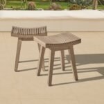 Outlet - Shiro Wooden Garden Stool - 40cm - Image 2