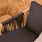 Shiro Wooden Garden Set with 3 Seater Sofa - 2 Shiro Navy Armchairs - Willow Coffee & Side Table - Image 10