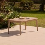 Saffron 8 Seater Extending Garden Dining Table - Brushed Light Acacia - Image 6