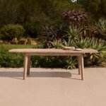 Saffron 6 Seater Extending Wooden Garden Dining Set with Saffron Paprika/Beige Chairs - Image 2