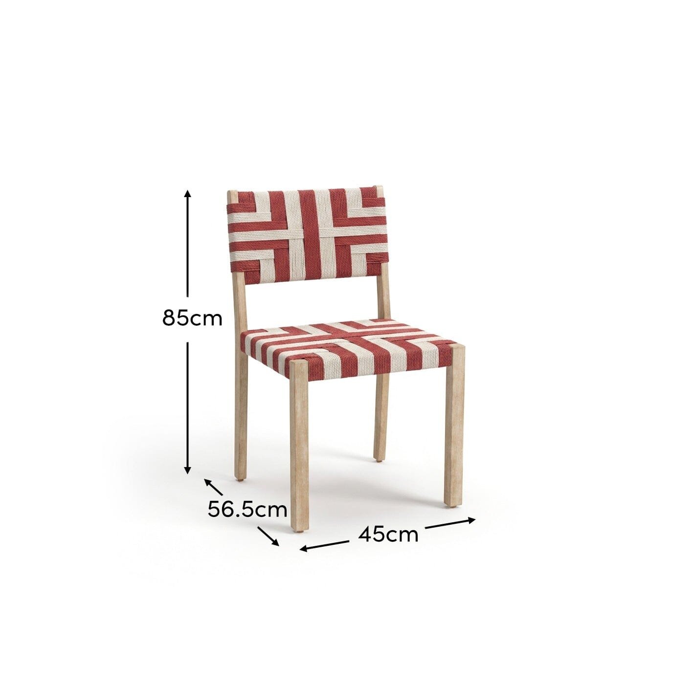 Saffron Brushed Light Acacia Garden Chair - Set of 2 - Beige/Paprika - Image 10