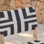 Shiro 6 Seater Round Wooden Garden Dining Set with Saffron Dining Chairs - Black/Beige - Image 11