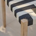 Shiro 6 Seater Round Wooden Garden Dining Set with Saffron Dining Chairs - Black/Beige - Image 9