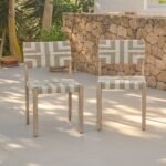 Saffron 6 Seater Extending Wooden Garden Dining Set with Saffron Natural/Beige Chairs - Image 3