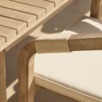 Saffron 6 Seater Extending Wooden Garden Dining Set with Shiro Beige Rope Chairs - Image 7