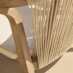 Saffron 6 Seater Extending Wooden Garden Dining Set with Shiro Beige Rope Chairs - Image 9