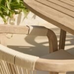 Saffron 6 Seater Extending Wooden Garden Dining Set with Shiro Beige Rope Chairs - Image 6
