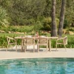 Saffron 6 Seater Extending Wooden Garden Dining Set with Shiro Chairs - Image 6