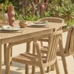 Saffron 6 Seater Extending Wooden Garden Dining Set with Shiro Chairs - Image 7