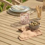 Saffron 6 Seater Extending Wooden Garden Dining Set with Shiro Chairs - Image 8