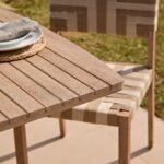 Saffron 6 Seater Extending Wooden Garden Dining Set with Saffron Natural/Beige Chairs - Image 6