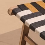 Saffron White Acacia Occasional Garden Chair - Beige/Black/Yellow Rope - Image 5