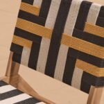 Saffron White Acacia Occasional Garden Chair - Beige/Black/Yellow Rope - Image 3