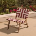 Saffron White Acacia Occasional Garden Chair - Beige/Paprika Rope