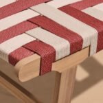 Saffron White Acacia Occasional Garden Chair - Beige/Paprika Rope - Image 2