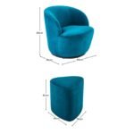 Sawyer 68cm Swivel Armchair & Alder 45cm Footstool - Deep Teal - Image 9