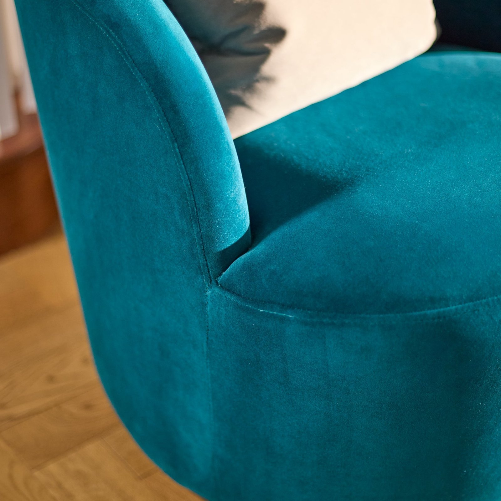Sawyer 68cm Swivel Armchair & Alder 45cm Footstool - Deep Teal - Image 2