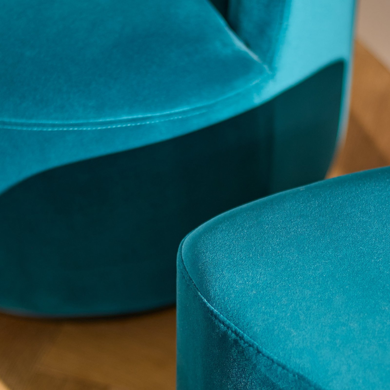 Sawyer 68cm Swivel Armchair & Alder 45cm Footstool - Deep Teal - Image 4