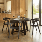 Charlotte Black Oak Round Dining Table - Image 2