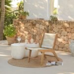 Seren White Acacia Occasional Garden Chair - Beige Rope