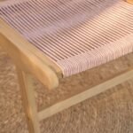 Seren White Acacia Occasional Garden Chair - Mottled Pink Rope - Image 6