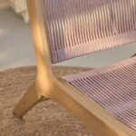 Seren White Acacia Occasional Garden Chair - Mottled Pink Rope - Image 7