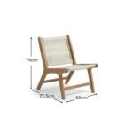 Seren White Acacia Occasional Garden Chair - Beige Rope - Image 10