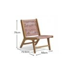 Seren White Acacia Occasional Garden Chair - Mottled Pink Rope - Image 10