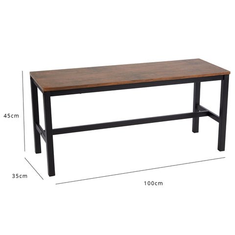 Sheffield 3 Seater Industrial Dining Bench - Black Legs 1 Sheffield dining bench – industrial - Laura James