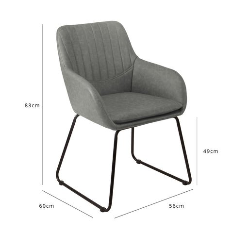 Outlet - Sheffield Office Chair - Grey - Faux Leather 1 Outlet - Sheffield Office Chair - Grey - Faux Leather