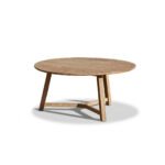 Shiro 6 Seater Round Wooden Garden Dining Set with Saffron Dining Chairs - Paprika/Beige - Image 9