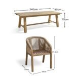 Shiro 8 Seater Wooden Garden Dining Set with Nala Dining Chairs - Image 5