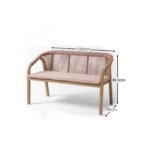 Shiro Wooden Garden Bench - Pink - Image 10