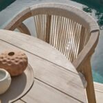 Shiro 4 Seater Round Wooden Garden Dining Set with Shiro Beige Rope Dining Chairs - 120cm - Image 4