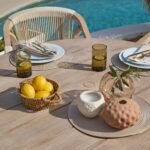 Shiro 4 Seater Round Wooden Garden Dining Set with Shiro Beige Rope Dining Chairs - 120cm - Image 2