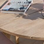 Shiro 6 Seater Round Wooden Garden Dining Set with Shiro Navy Rope Dining Chairs -160cm - Image 4