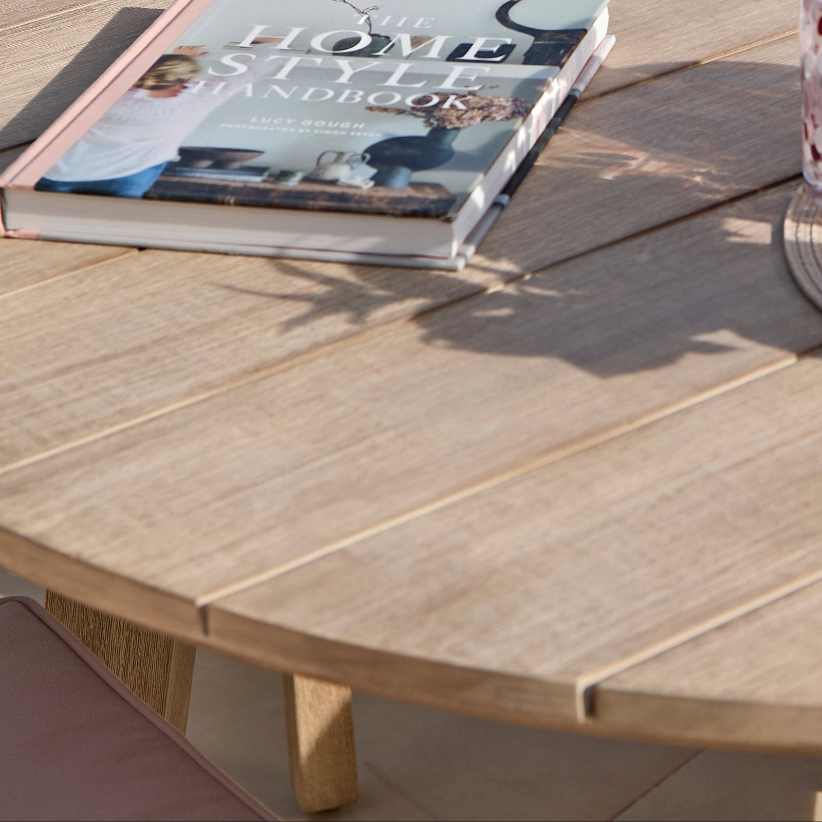 Shiro 6 Seater Wooden Garden Dining Set with Shiro Pink Rope Dining Chairs - 160cm - Image 4