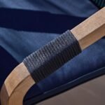 Shiro 4 Seater Round Wooden Garden Dining Set with Shiro Navy Rope Dining Chairs - 120cm - Image 5