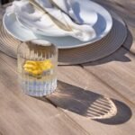 Shiro 4 Seater Round Wooden Garden Dining Set with Shiro Navy Rope Dining Chairs - 120cm - Image 6