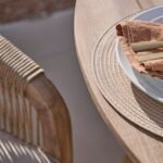 Shiro 6 Seater Wooden Garden Dining Set with Shiro Pink Rope Dining Chairs - 160cm - Image 11