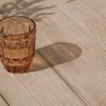 Shiro 4 Seater Round Wooden Garden Dining Set with Saffron Paprika/Beige Dining Chairs - Image 6