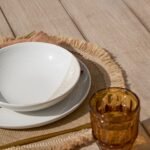 Shiro 4 Seater Round Wooden Garden Dining Set with Saffron Paprika/Beige Dining Chairs - Image 7