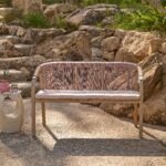 Shiro 6 Seater Wooden Garden Dining Set with 2 Shiro Benches & 2 Shiro Chairs - Pink Rope - Image 3