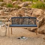 Shiro 6 Seater Wooden Garden Dining Set with 2 Shiro Benches & 2 Shiro Chairs - Navy Rope - Image 3