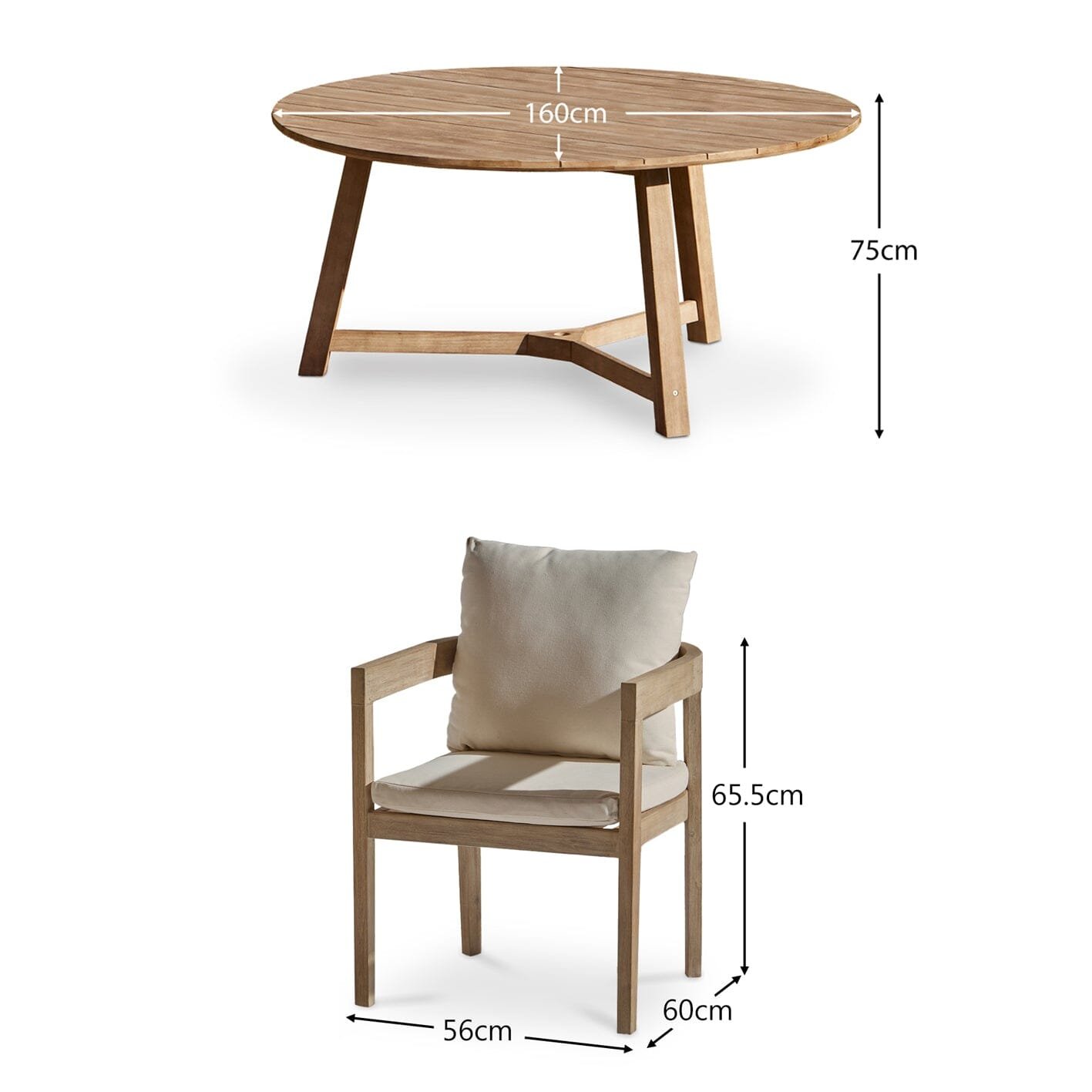 Shiro 6 Seater Wooden Garden Dining Set with 6 Imani Chairs - Whitewash - Image 12