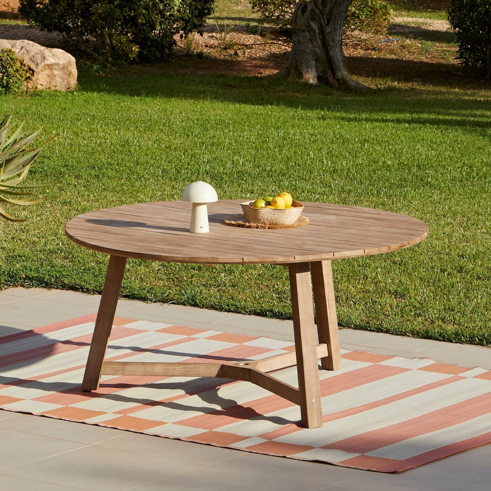 Shiro 6 Seater Wooden Garden Dining Set with 6 Imani Chairs - Whitewash - Image 2