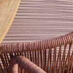 Hali 6 Seater Wooden Outdoor Dining Set with Hali Pink Chairs & Cream Lean Over Parasol - 175cm - Image 11