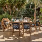 Shiro 6 Seater Wooden Garden Dining Set with Shiro Rope Dining Chairs - Navy Rope - Image 6