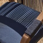 Shiro 6 Seater Round Wooden Garden Dining Set with Shiro Navy Rope Dining Chairs -160cm - Image 9